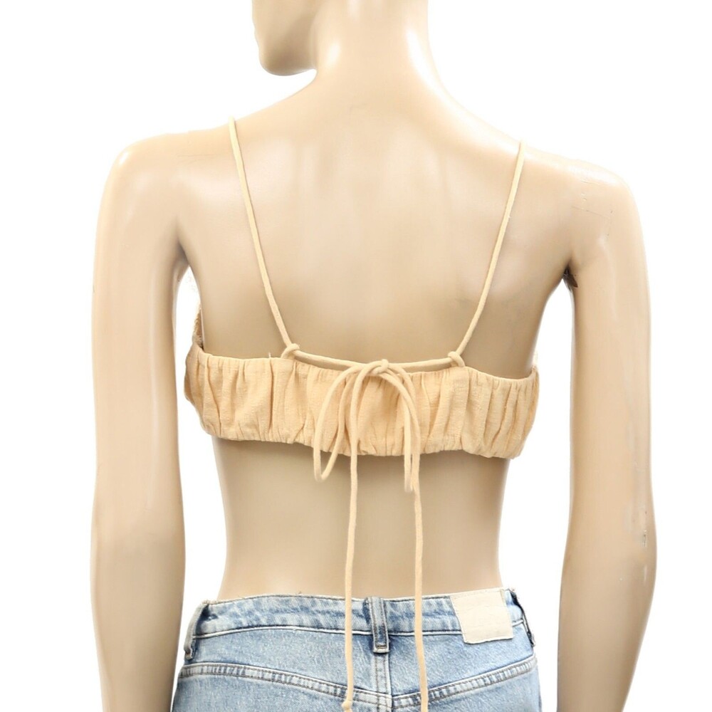 Free People Endless Summer Lace Cropped Bralette Top Cotton Cami Peach S 263980 - Picture 4 of 4